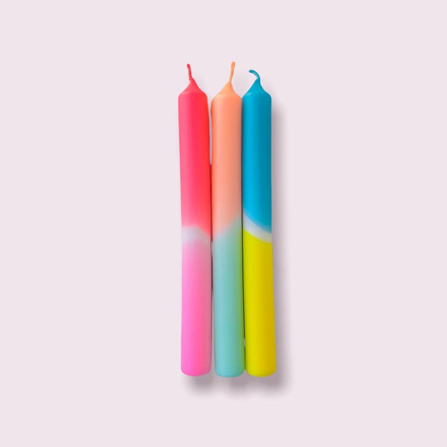 Dip Dye Neon Candles