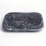 Classical Square Tray Large - Black Swirl