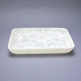 Classical Square Tray Medium - White Swirl
