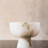 Copal Pedestal Bowl - Pearl Marble