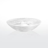 Flat Bowl - Medium White Swirl