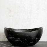 Large Almond Bowl - Black Marble