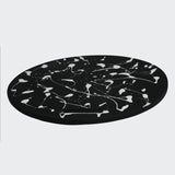 Round Chopping Board - Solid Black with White Splatter
