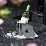 Striations Ice Bucket & Tongs - Silver