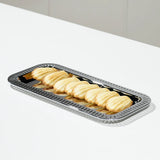 Striations Serving Tray Small Rectangle - Silver