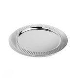 Striations Serving Tray Round - Silver