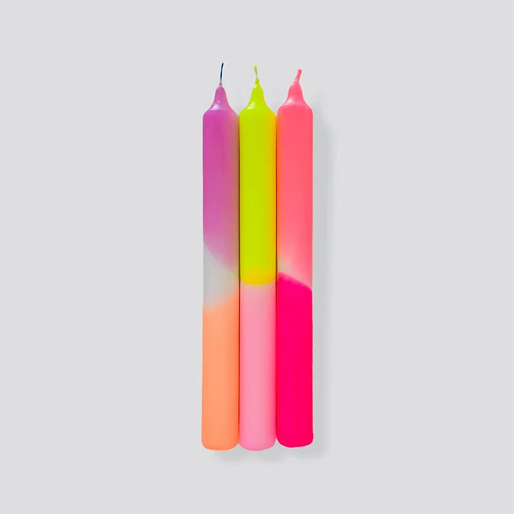 Dip Dye Neon Candles